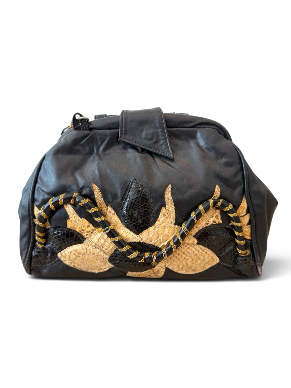 80’s Embellished Leather Women’s Shoulder Bag